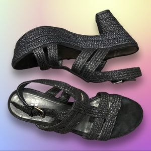 Stuart Weitzman Braided Leather Platform Sandals